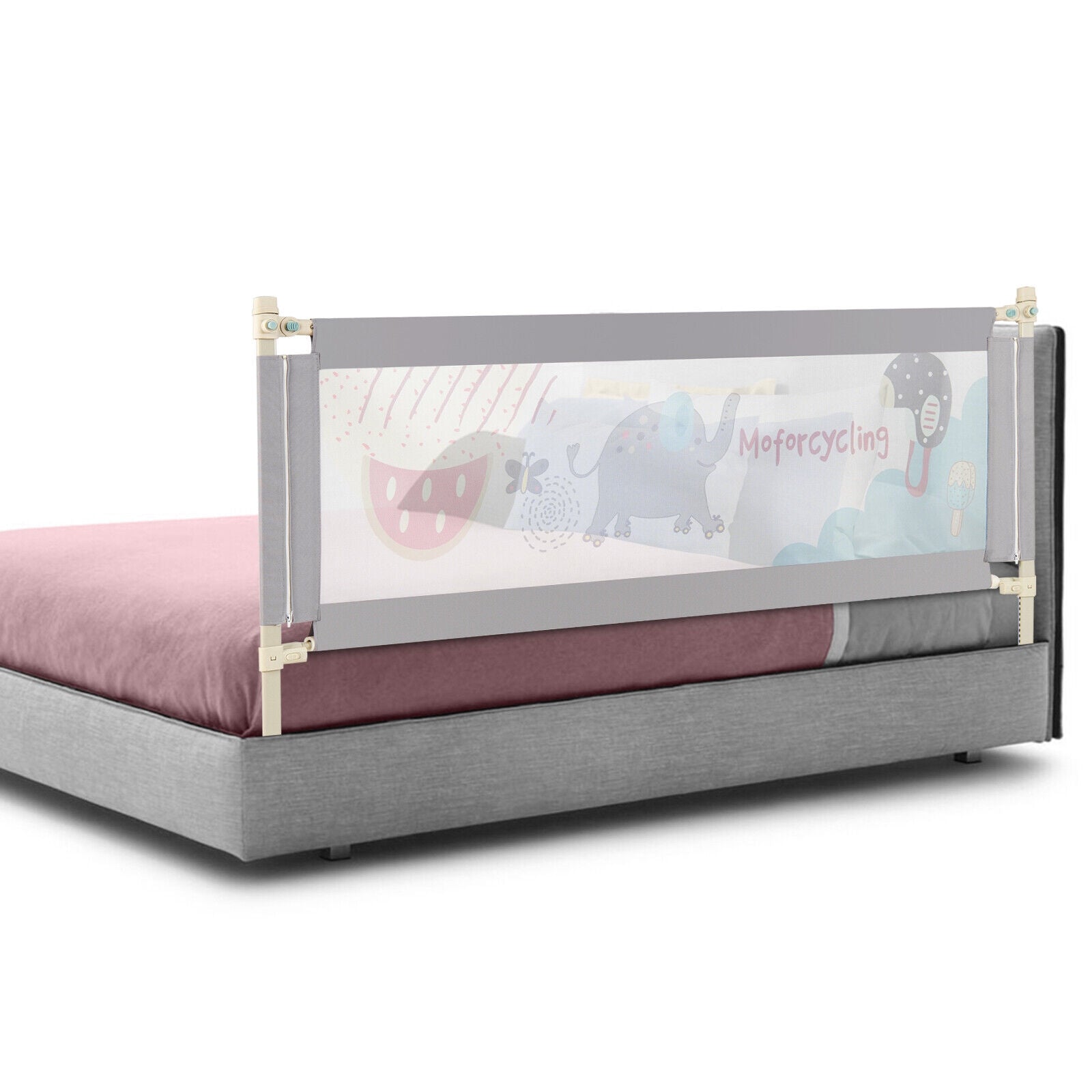 Vertical Lifting Baby Bed Rail with Lock-L, Gray Bed Rails L at Gallery Canada