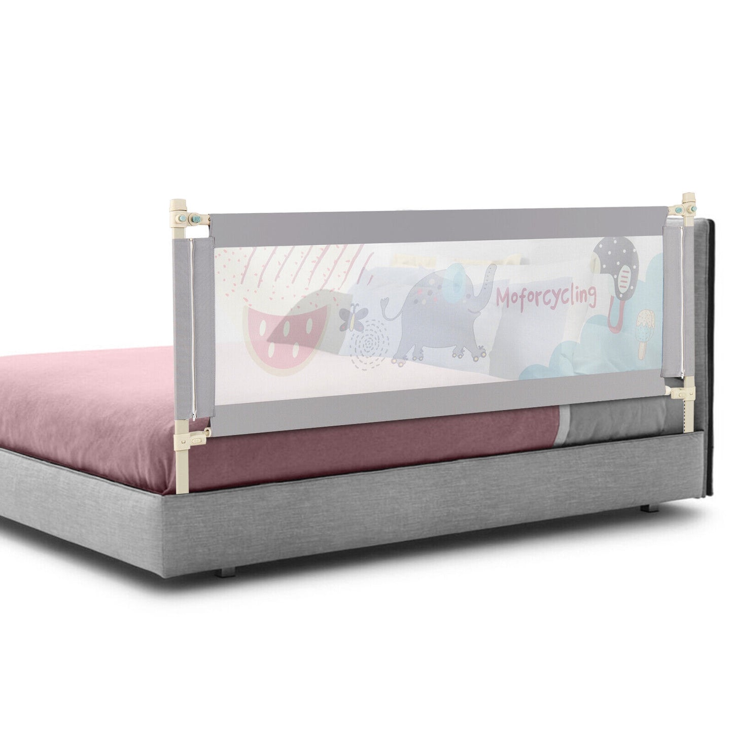 Vertical Lifting Baby Bed Rail with Lock-L, Gray Bed Rails at Gallery Canada