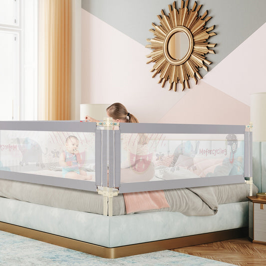 Vertical Lifting Baby Bed Rail with Lock-L, Gray Bed Rails L at Gallery Canada
