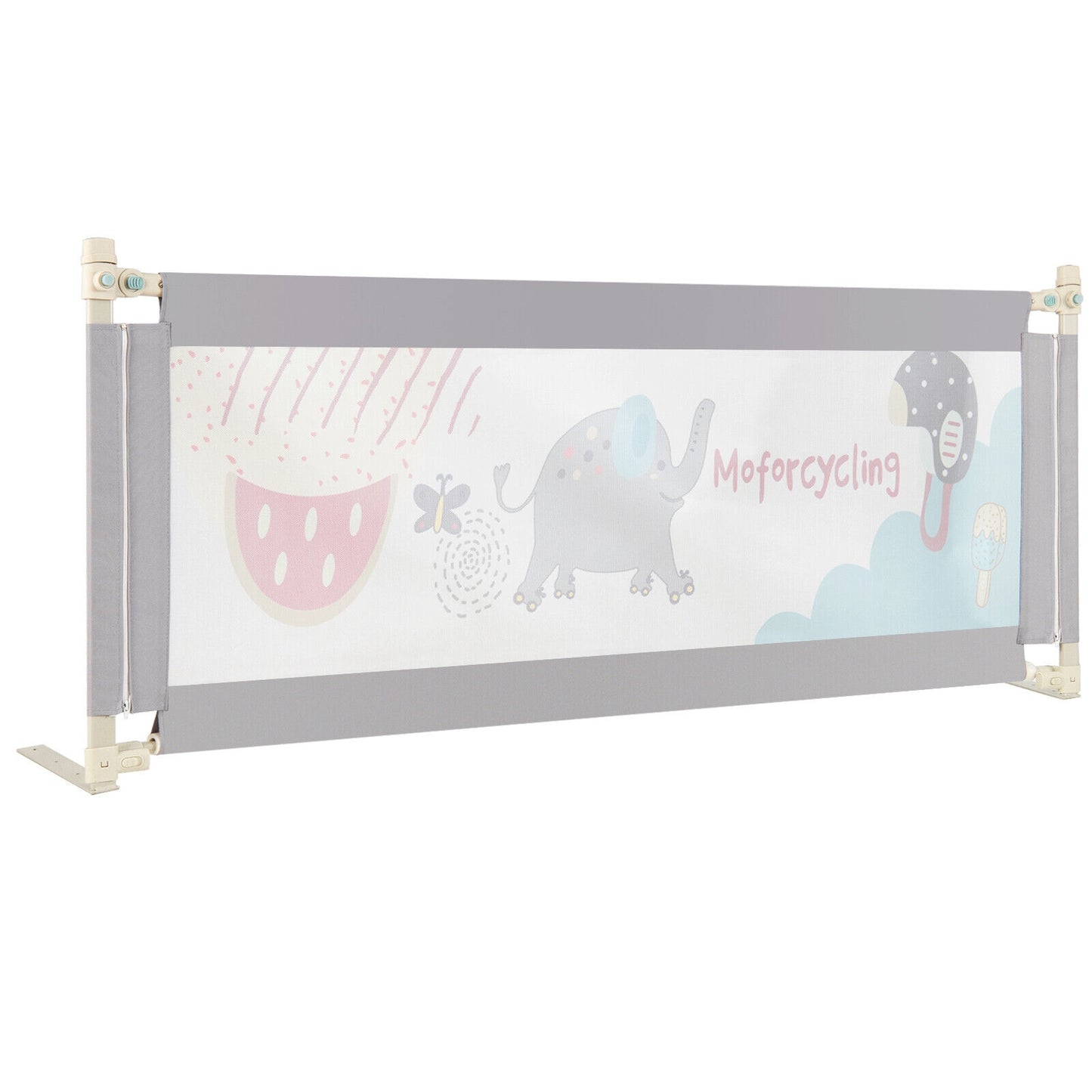 Vertical Lifting Baby Bed Rail with Lock-L, Gray Bed Rails at Gallery Canada