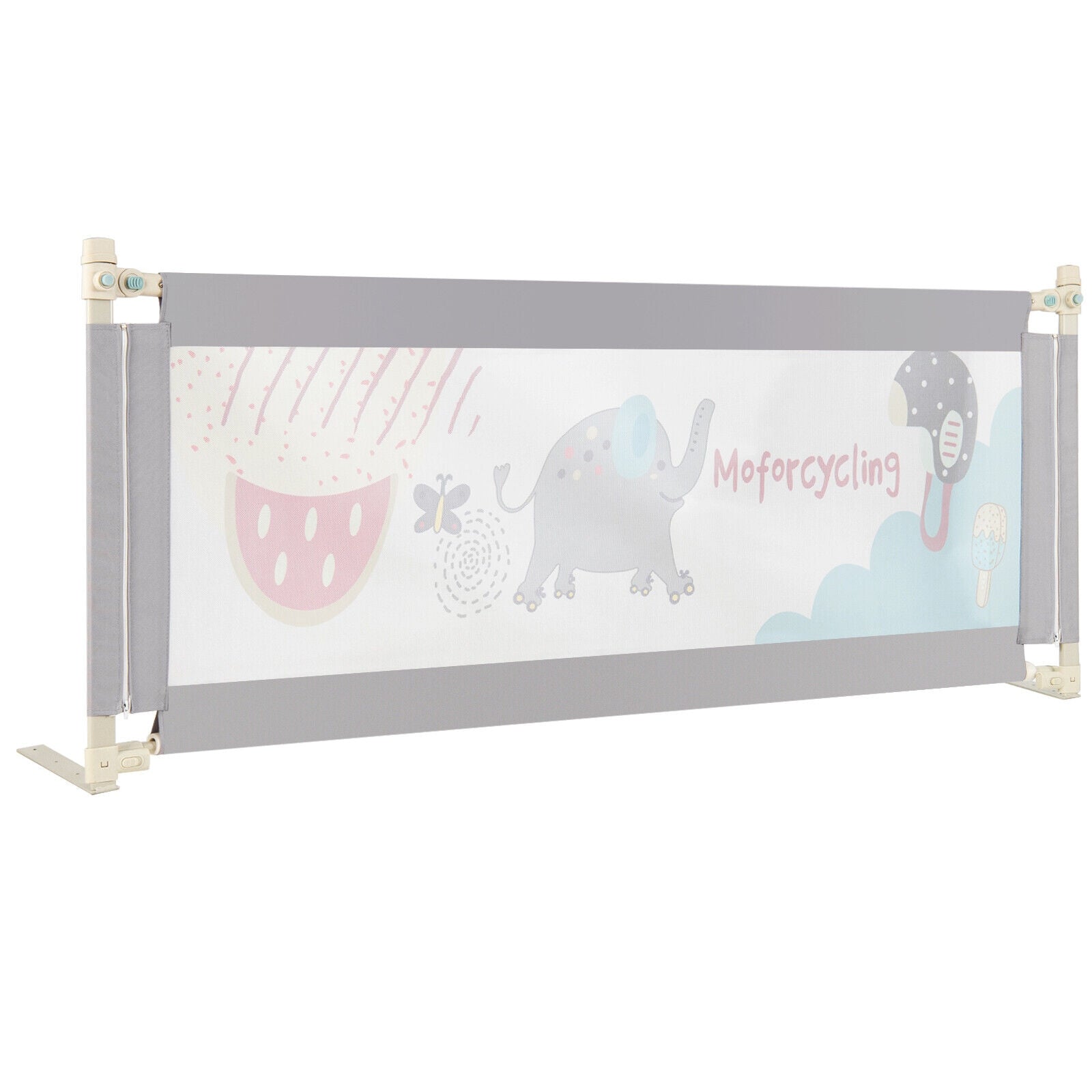 Vertical Lifting Baby Bed Rail with Lock-L, Gray Bed Rails at Gallery Canada