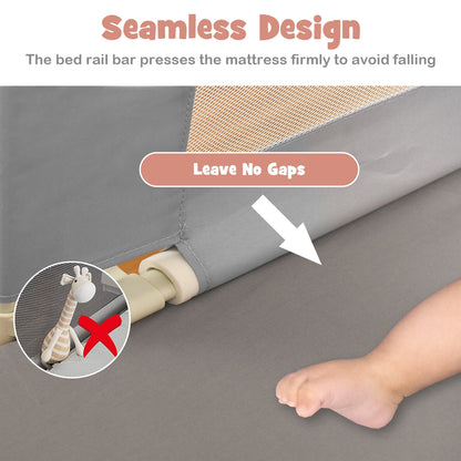 Vertical Lifting Baby Bed Rail with Lock-L, Gray Bed Rails at Gallery Canada