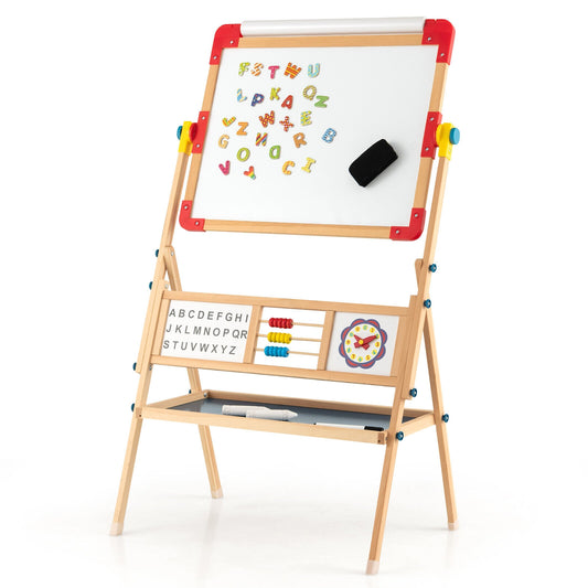 Kids Wooden Art Easel, 3-In-1 With Paper Roll, Multicolor Art Easels Multicolor at Gallery Canada
