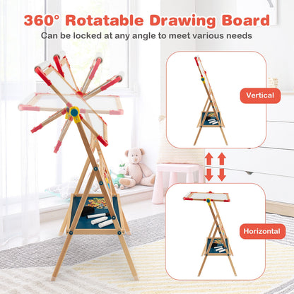 3-in-1 Wooden Art Easel for Kids with Drawing Paper Roll, Multicolor Art Easels at Gallery Canada