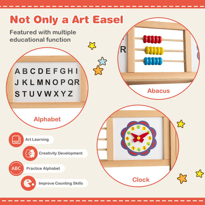 3-in-1 Wooden Art Easel for Kids with Drawing Paper Roll, Multicolor Art Easels at Gallery Canada
