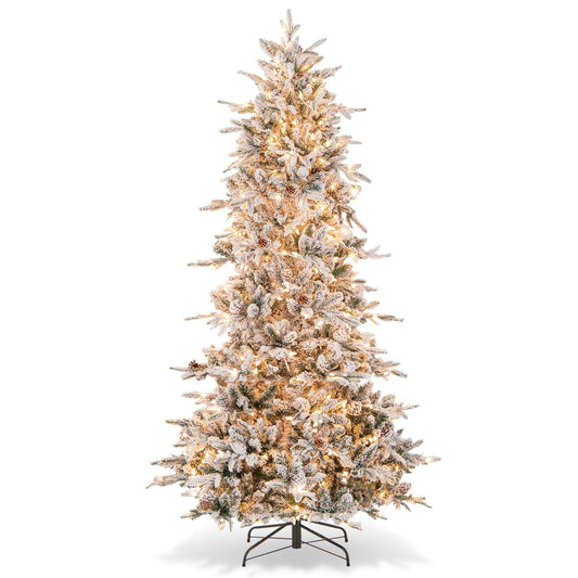 6/7.5 Feet Pre-lit Artificial Christmas Tree-7.5 ft, Green - Gallery Canada