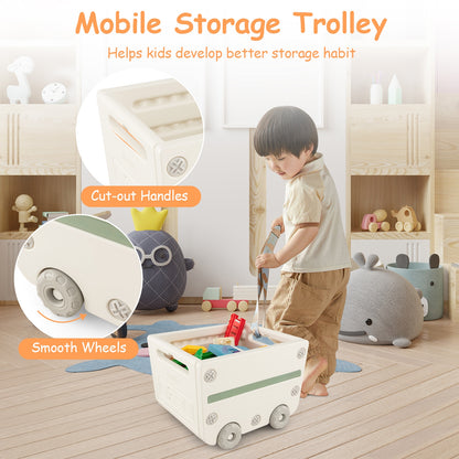 Multipurpose Toy Chest and Bookshelf with Mobile Trolley, Gray Kids Storage at Gallery Canada