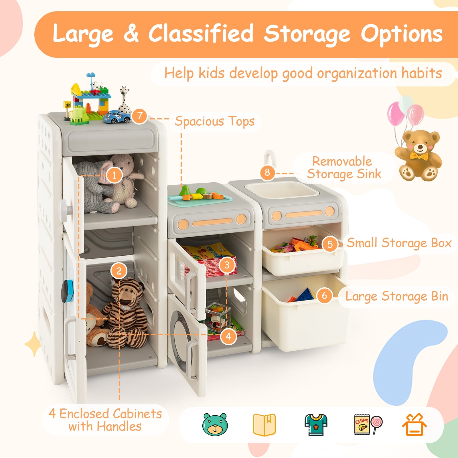Multipurpose Toy Chest and Bookshelf with Magnetic Whiteboard, Gray Kids Storage at Gallery Canada