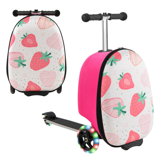 Hardshell Ride-on Suitcase Scooter with LED Flashing Wheels, Pink - Gallery Canada