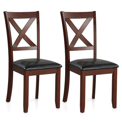Wooden Kitchen Dining Chair Set, 2 Pack, Padded Seat, Black Dining Chairs Black at Gallery Canada