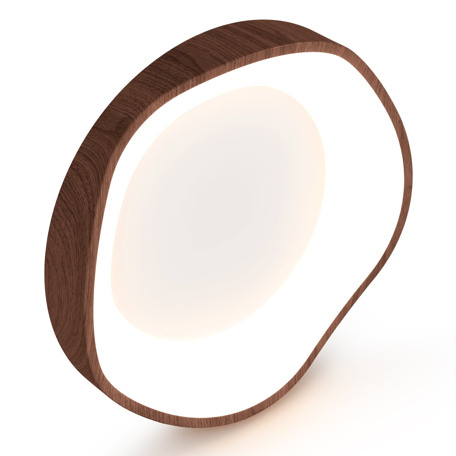 24W Modern LED Ceiling Light, Wood Pattern Metal Frame, Brown Ceiling Lights at Gallery Canada