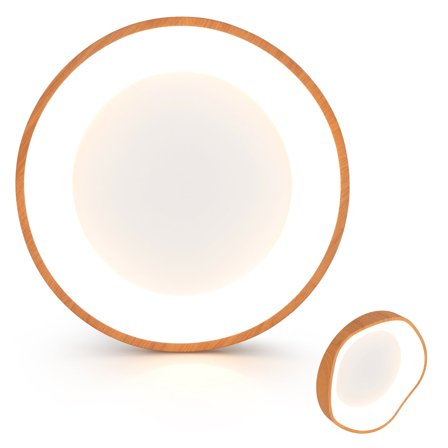 Modern LED Ceiling Light, Wood Pattern, Metal Frame, Natural Ceiling Lights at Gallery Canada