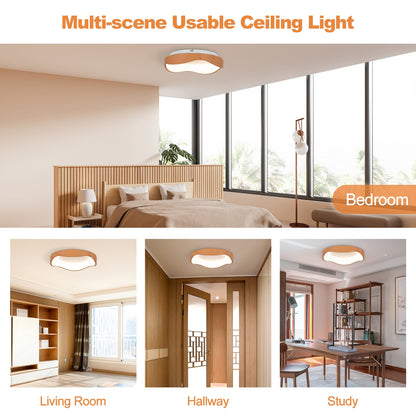 24W Modern LED Mount Ceiling Light with Wood Pattern and Metal Frame, Natural Ceiling Lights at Gallery Canada