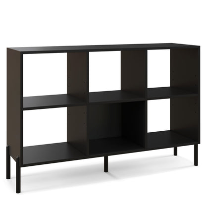 Open-Back Bookshelf with Drawer for Study, Black Bookcases at Gallery Canada