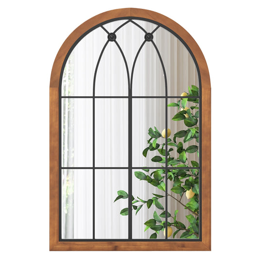 Arched Window Mirror With Back Board, Natural Wall Mirrors Natural at Gallery Canada