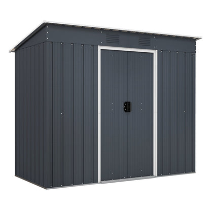 3.6 x 7.1 FT Outside Garden Storage Shed Tool House with Ground Foundation Frame, Dark Green at Gallery Canada