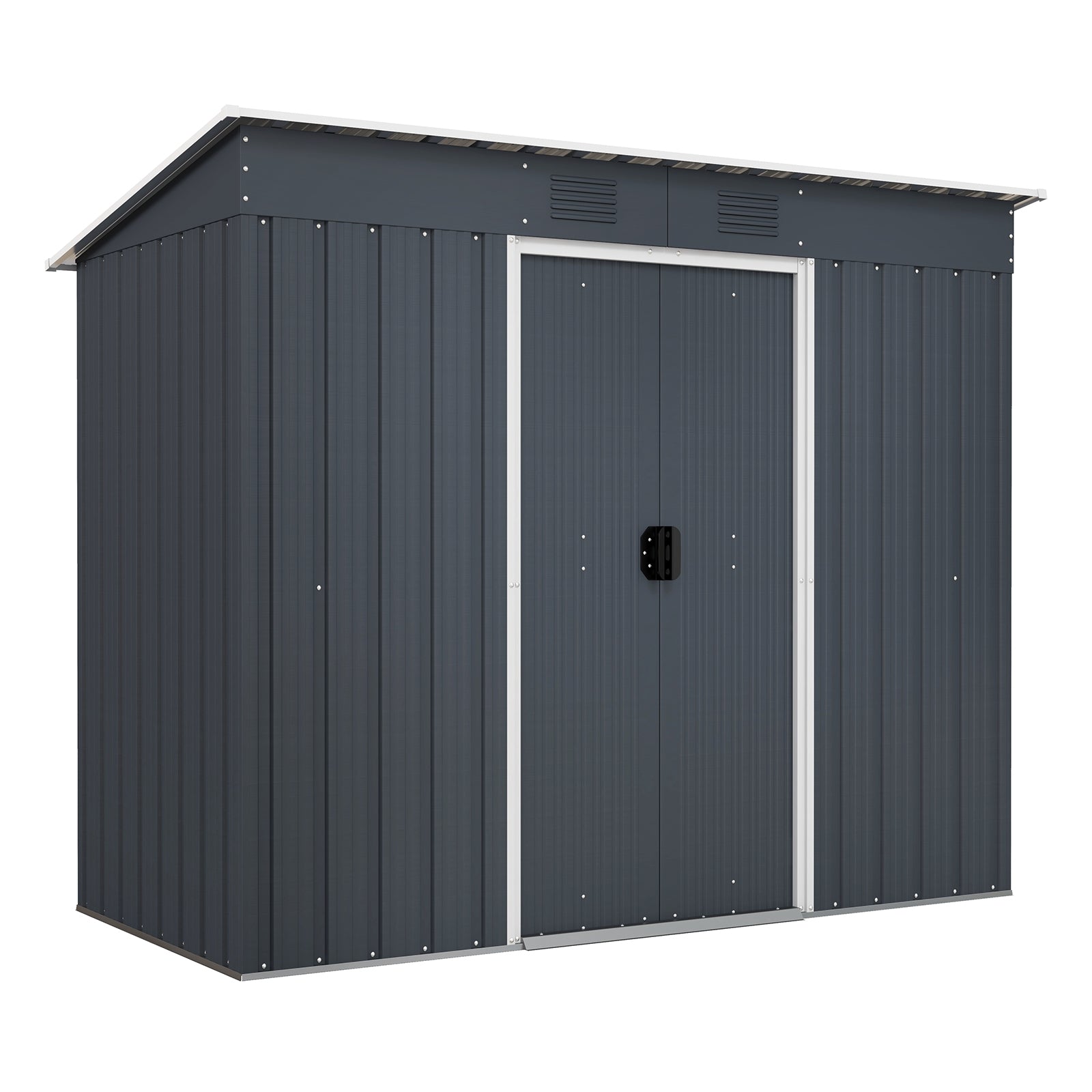 3.6 x 7.1 FT Outside Garden Storage Shed Tool House with Ground Foundation Frame, Dark Gray Sheds & Outdoor Storage Dark Green at Gallery Canada