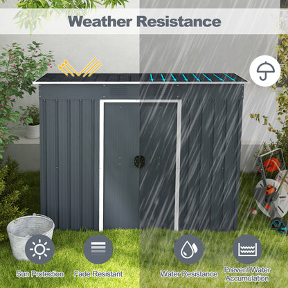 3.6 x 7.1 FT Outside Garden Storage Shed Tool House with Ground Foundation Frame, Dark Gray Sheds & Outdoor Storage at Gallery Canada