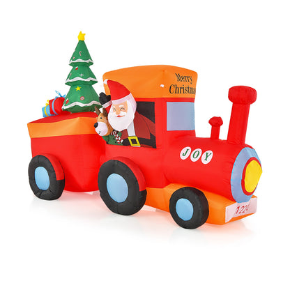 8.6 Feet Lighted Christmas Inflatable Train with Santa Claus Deer, Multicolor Christmas Inflatables Multicolor at Gallery Canada