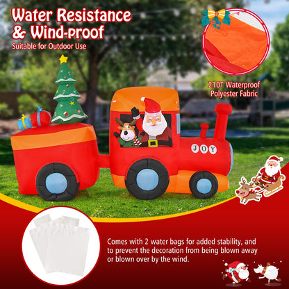 8.6 Feet Lighted Christmas Inflatable Train with Santa Claus Deer, Multicolor Christmas Inflatables at Gallery Canada