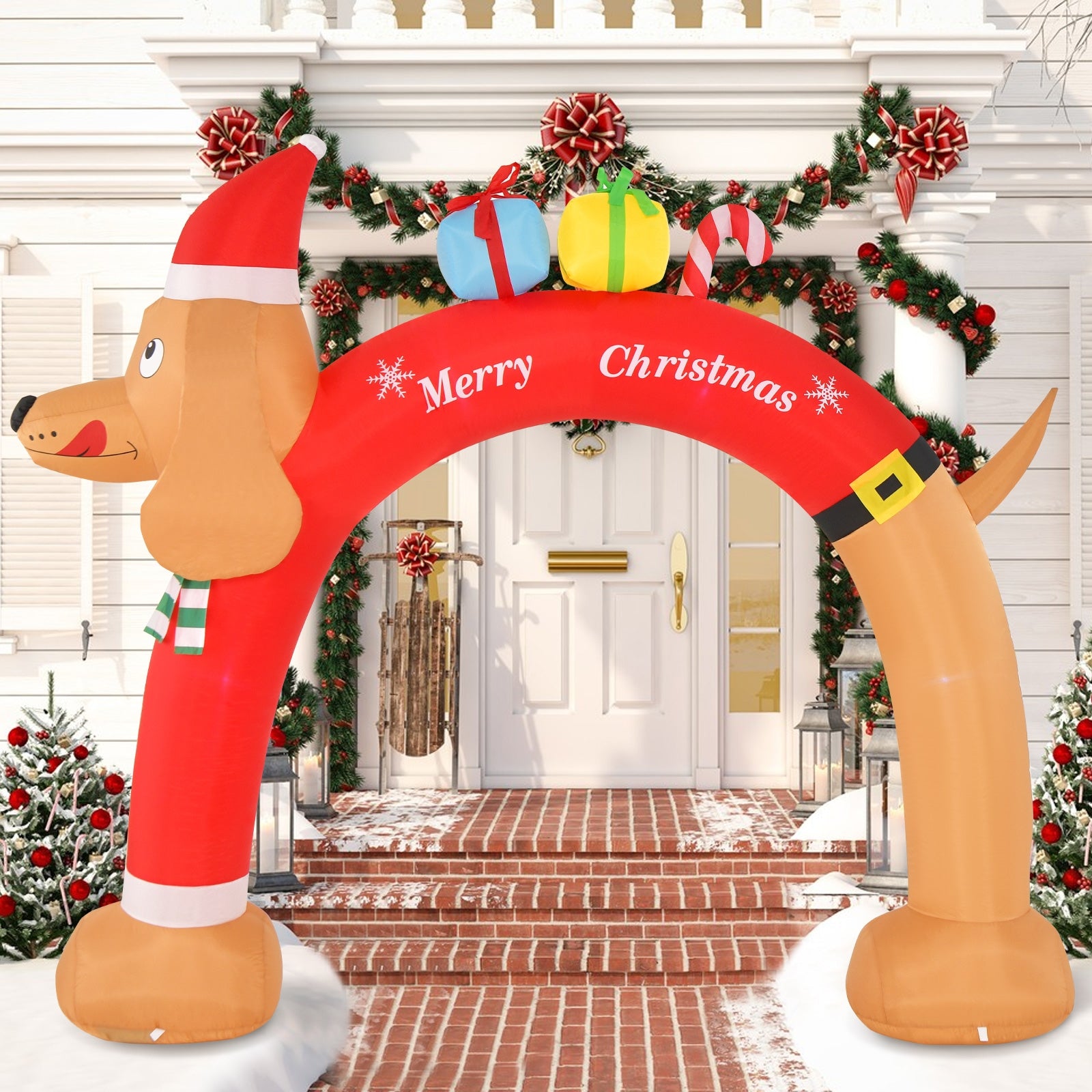 8 Feet Inflatable Christmas Dachshund Arch, Multicolor Christmas Inflatables at Gallery Canada