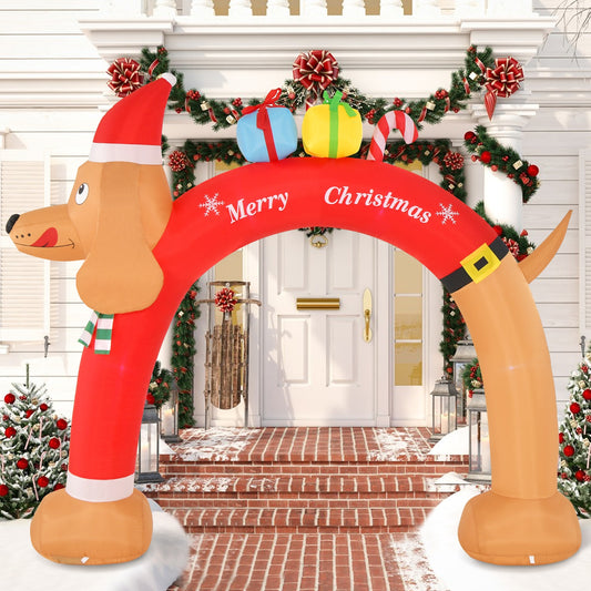 8 Feet Inflatable Christmas Dachshund Arch, Multicolor Christmas Inflatables Multicolor at Gallery Canada