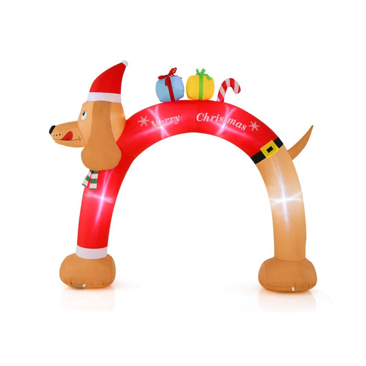 8 Feet Lighted Inflatable Christmas Dachshund Arch with Air Blower, Multicolor at Gallery Canada