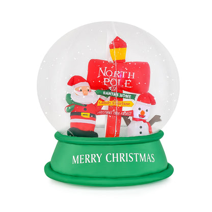4 Feet Christmas Inflatable Snow Globe with Santa Snowman Road Sign, Multicolor Christmas Inflatables at Gallery Canada
