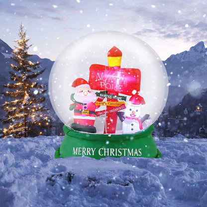 4 Feet Christmas Inflatable Snow Globe with Santa Snowman Road Sign, Multicolor Christmas Inflatables at Gallery Canada