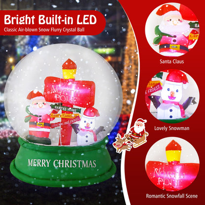 4 Feet Christmas Inflatable Snow Globe with Santa Snowman Road Sign, Multicolor Christmas Inflatables at Gallery Canada