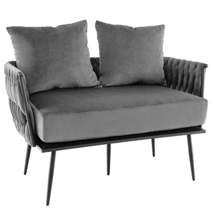 Modern Loveseat Sofa Upholstered Dutch Velvet Sofa Couch, Gray Sofas & Loveseats at Gallery Canada