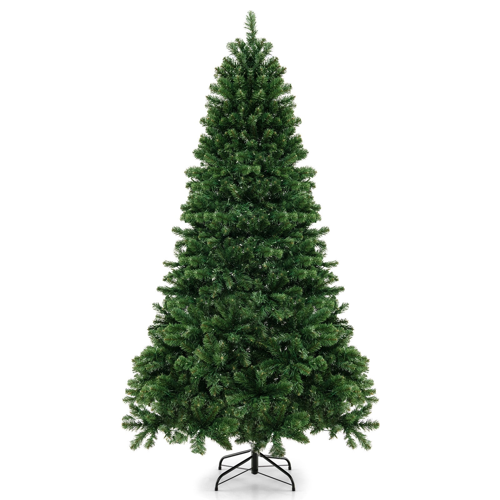 6/7/8 Feet Hinged Christmas Tree with PVC Branch Tips Warm White LED Lights-7 ft, Green Christmas Tree at Gallery Canada