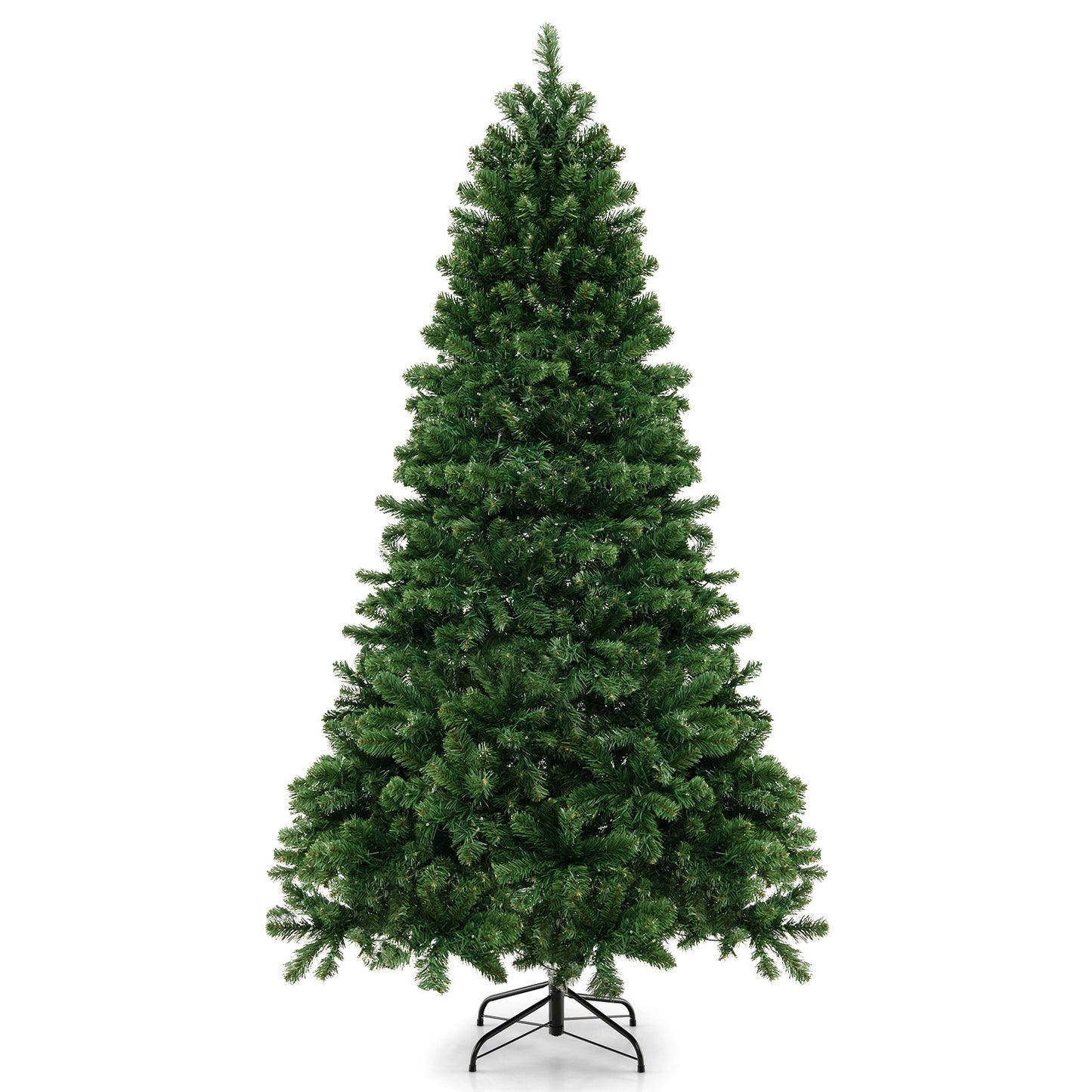 6/7/8 Feet Hinged Christmas Tree with PVC Branch Tips Warm White LED Lights-7 ft, Green Christmas Tree at Gallery Canada