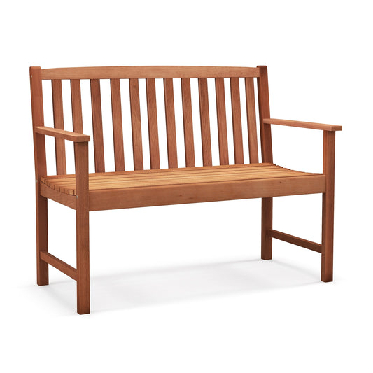 2-Seat Patio Wood Bench, Natural