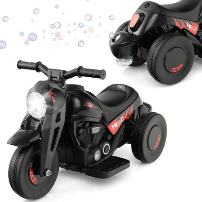 6V Kids Electric Ride on Motorcycle with Bubble Maker and Music, Black Powered Ride On Toys at Gallery Canada
