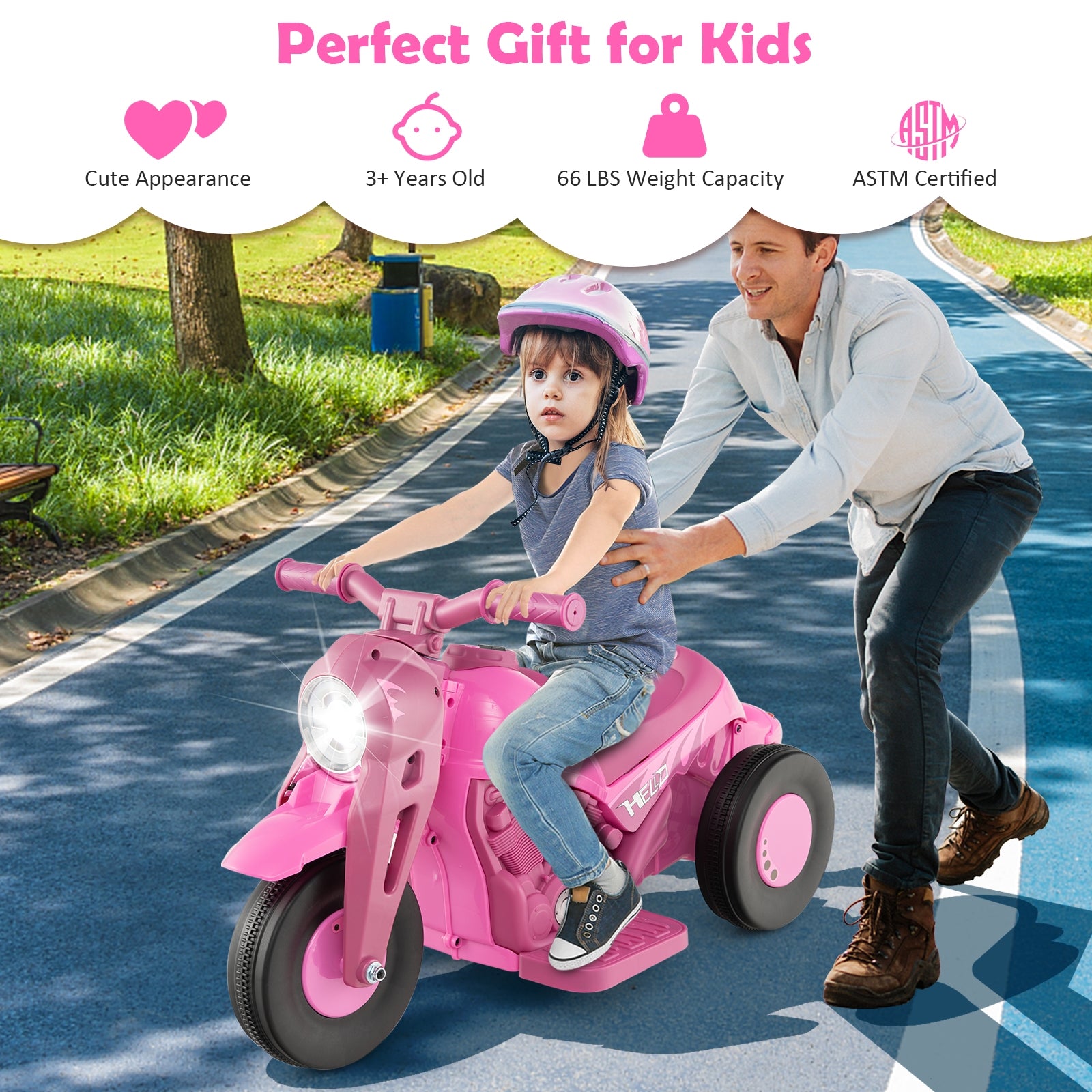 6V Kids Electric Ride On Motorcycle, With Bubble Maker And Music, Pink Powered Ride On Toys at Gallery Canada