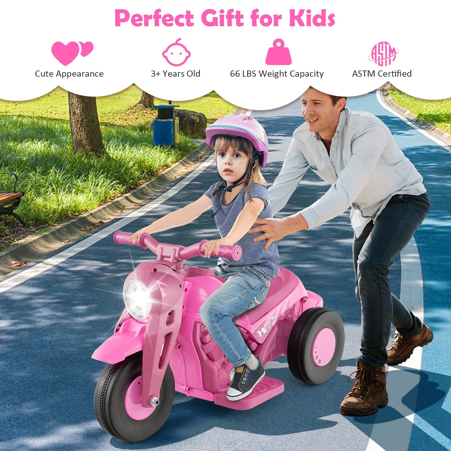 6V Kids Electric Ride On Motorcycle, With Bubble Maker And Music, Pink Powered Ride On Toys at Gallery Canada
