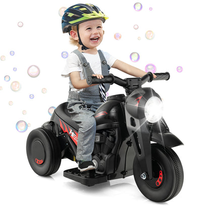 6V Kids Electric Ride on Motorcycle with Bubble Maker and Music, Black Powered Ride On Toys at Gallery Canada