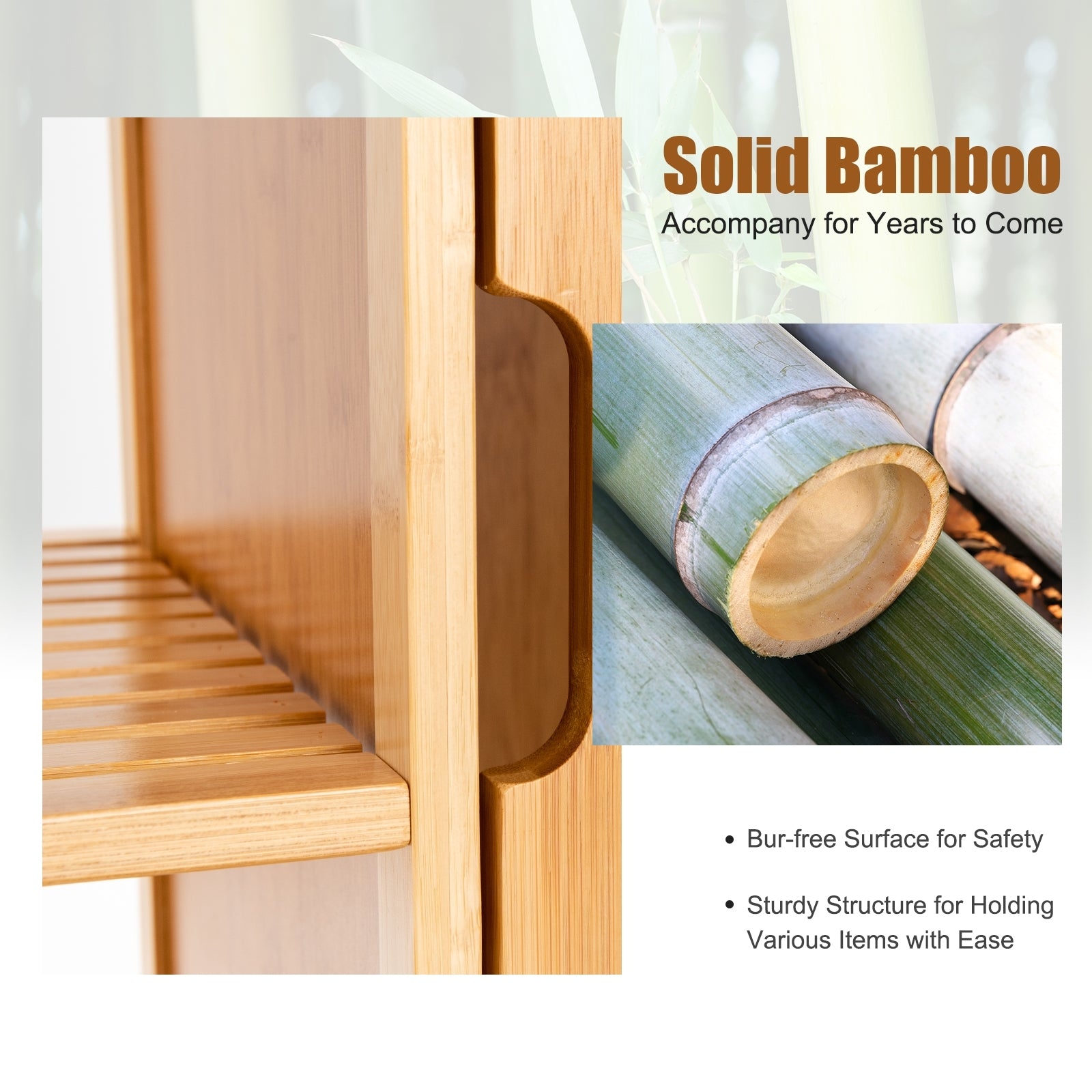 Bamboo Bathroom Storage Cabinet, Single Door, Natural Floor Cabinets at Gallery Canada