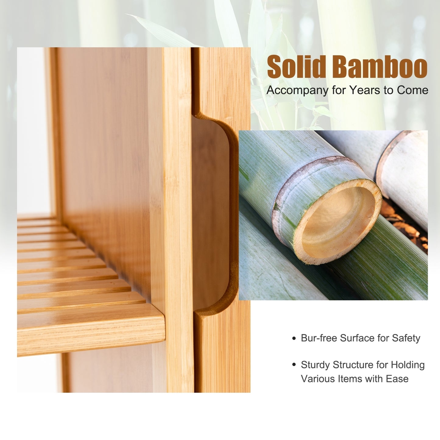 Bamboo Bathroom Storage Cabinet, Single Door, Natural Floor Cabinets at Gallery Canada