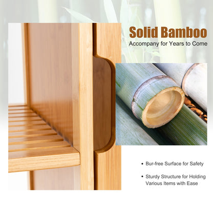Bamboo Bathroom Storage Cabinet, Single Door, Natural Floor Cabinets at Gallery Canada