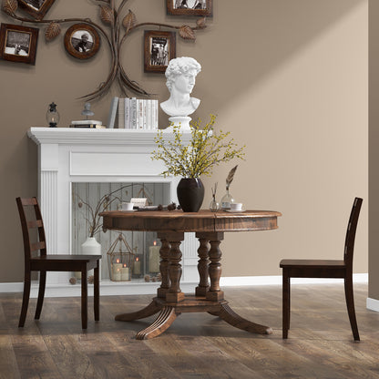 Set of 2 Wood Dining Chairs with Solid Rubber Wood Legs, Brown Dining Chairs at Gallery Canada