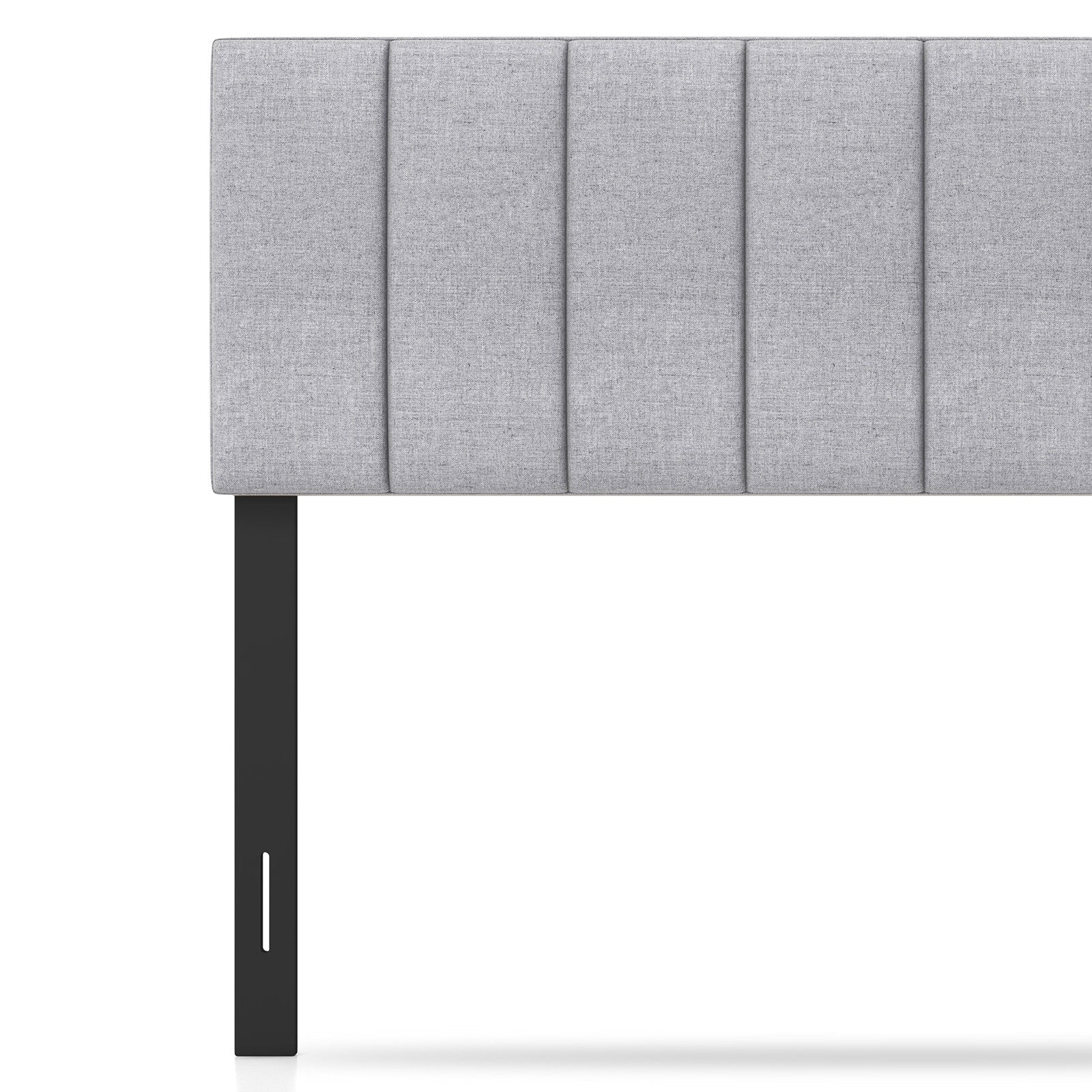 Linen Upholstered Headboard with Solid Wood Legs and Adjustable Width, Gray Headboards at Gallery Canada