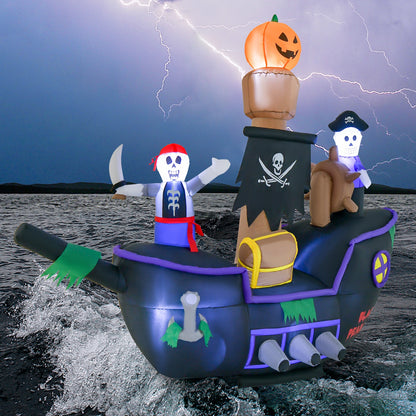 7 Feet Halloween Inflatable Pirate Ship, LED Lights, Multicolor Halloween at Gallery Canada