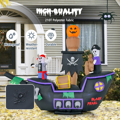 7 Feet Halloween Inflatable Pirate Ship, LED Lights, Multicolor Halloween at Gallery Canada