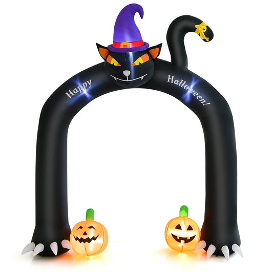9 Feet Halloween Inflatable Cat Archway with Wizard Cat and Pumpkins, Multicolor - Gallery Canada