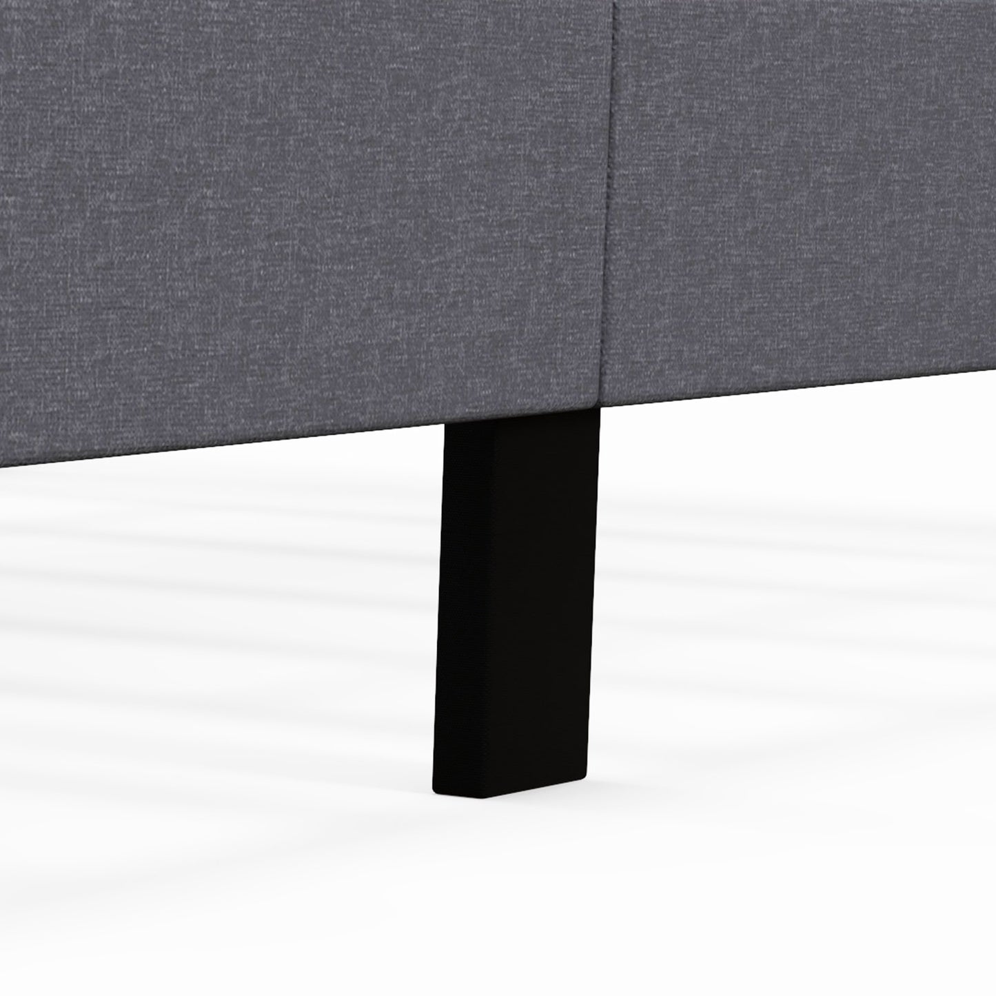 Queen Size Upholstered Platform Bed with Button Tufted Wingback Headboard, Gray Simple Bed Frame at Gallery Canada