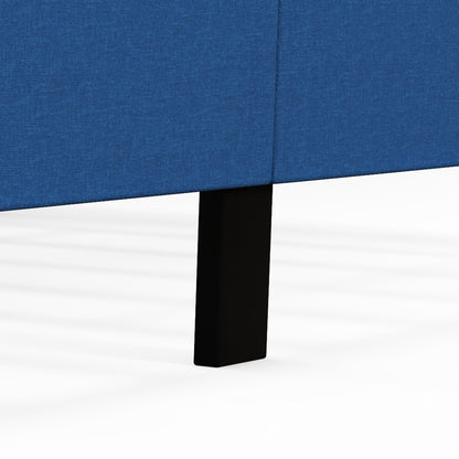 Queen Size Upholstered Platform Bed with Button Tufted Wingback Headboard, Blue Simple Bed Frame at Gallery Canada