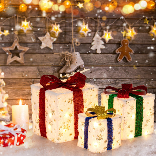 Christmas Lighted Gift Box Set, 48 Warm Lights Christmas Decor & Accessories Options at Gallery Canada