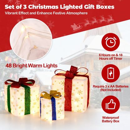 Christmas Lighted Gift Box Set, 48 Warm Lights Christmas Decor & Accessories at Gallery Canada
